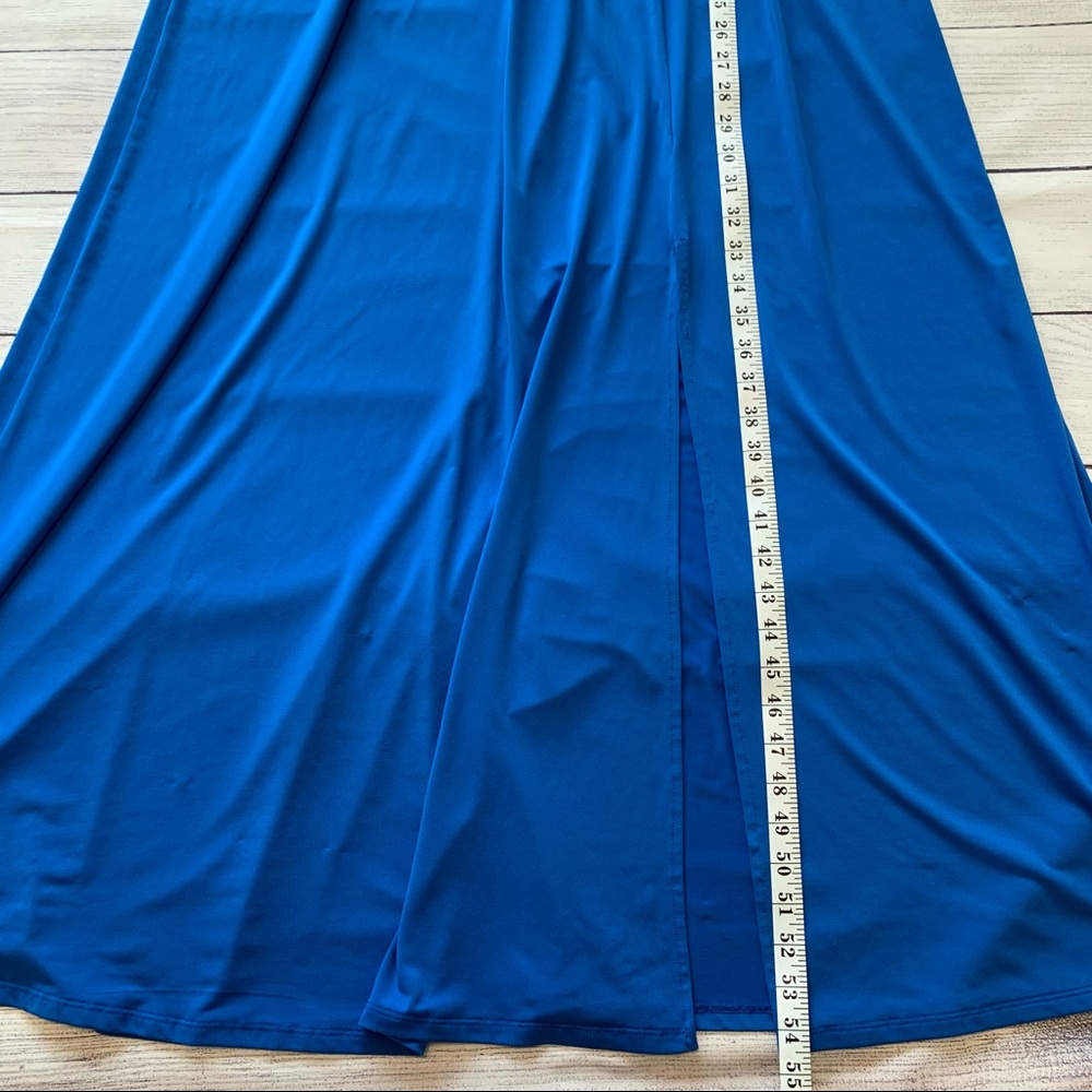 Eloquii Dolman Sleeve Maxi Dress with Slit in Piction Blue - Picture 6 of 10